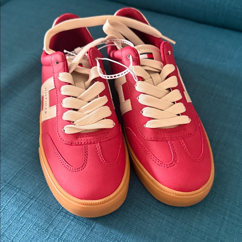 Tommy Hilfiger Red and Cream Sneakers